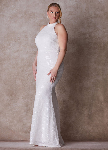 Ashley Stewart Plus Size Wedding Gown Form Fitting Gown Plus Size Bridal Fashion Egret