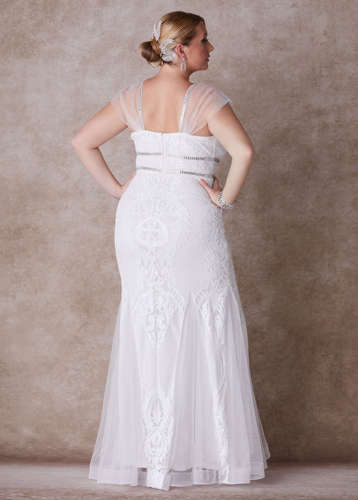 Ashley Stewart Plus Size Wedding Fitted Gown Bridal Gown Plus Size Bridal Fashion Egret