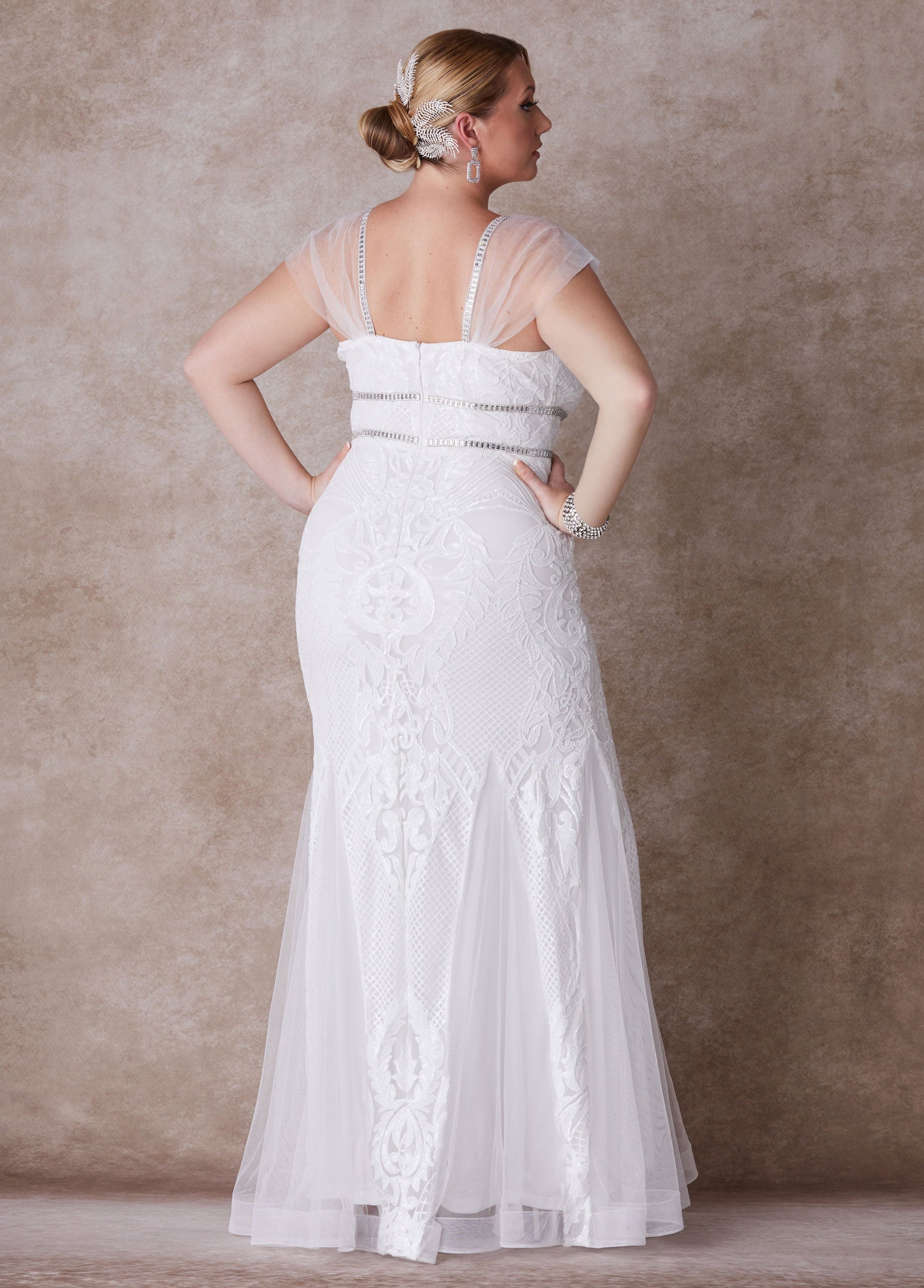 Ashley Stewart Plus Size Wedding Fitted Gown Bridal Gown Plus Size Bridal Fashion Egret