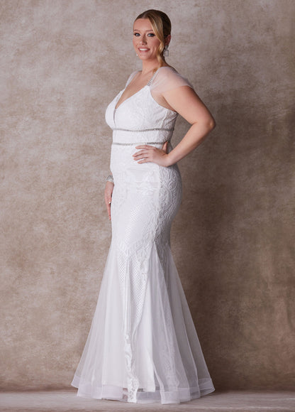 Ashley Stewart Plus Size Wedding Fitted Gown Bridal Gown Plus Size Bridal Fashion Egret