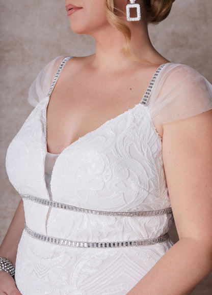 Ashley Stewart Plus Size Wedding Fitted Gown Bridal Gown Plus Size Bridal Fashion Egret