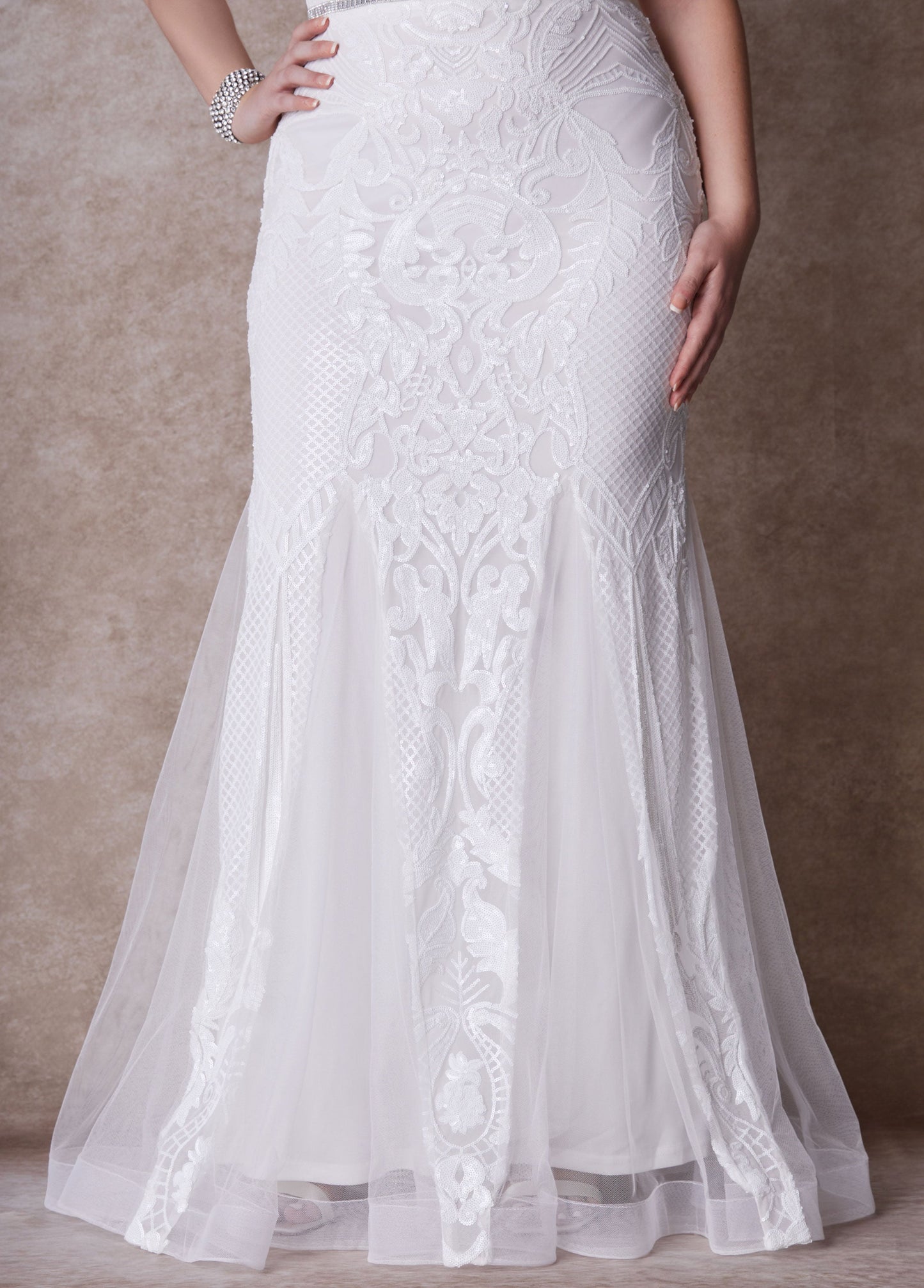 Ashley Stewart Plus Size Wedding Fitted Gown Bridal Gown Plus Size Bridal Fashion Egret