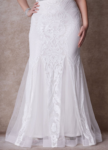 Ashley Stewart Plus Size Wedding Fitted Gown Bridal Gown Plus Size Bridal Fashion Egret