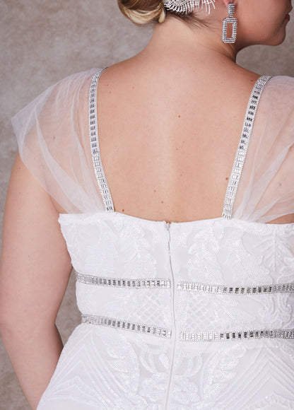 Ashley Stewart Plus Size Wedding Fitted Gown Bridal Gown Plus Size Bridal Fashion Egret