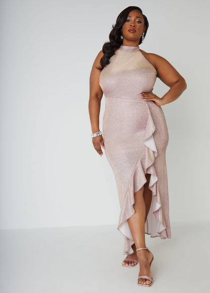 Ashley Stewart Plus Size Metallic Bridesmaid Gown Plus Size Bridal Fashion Champagne