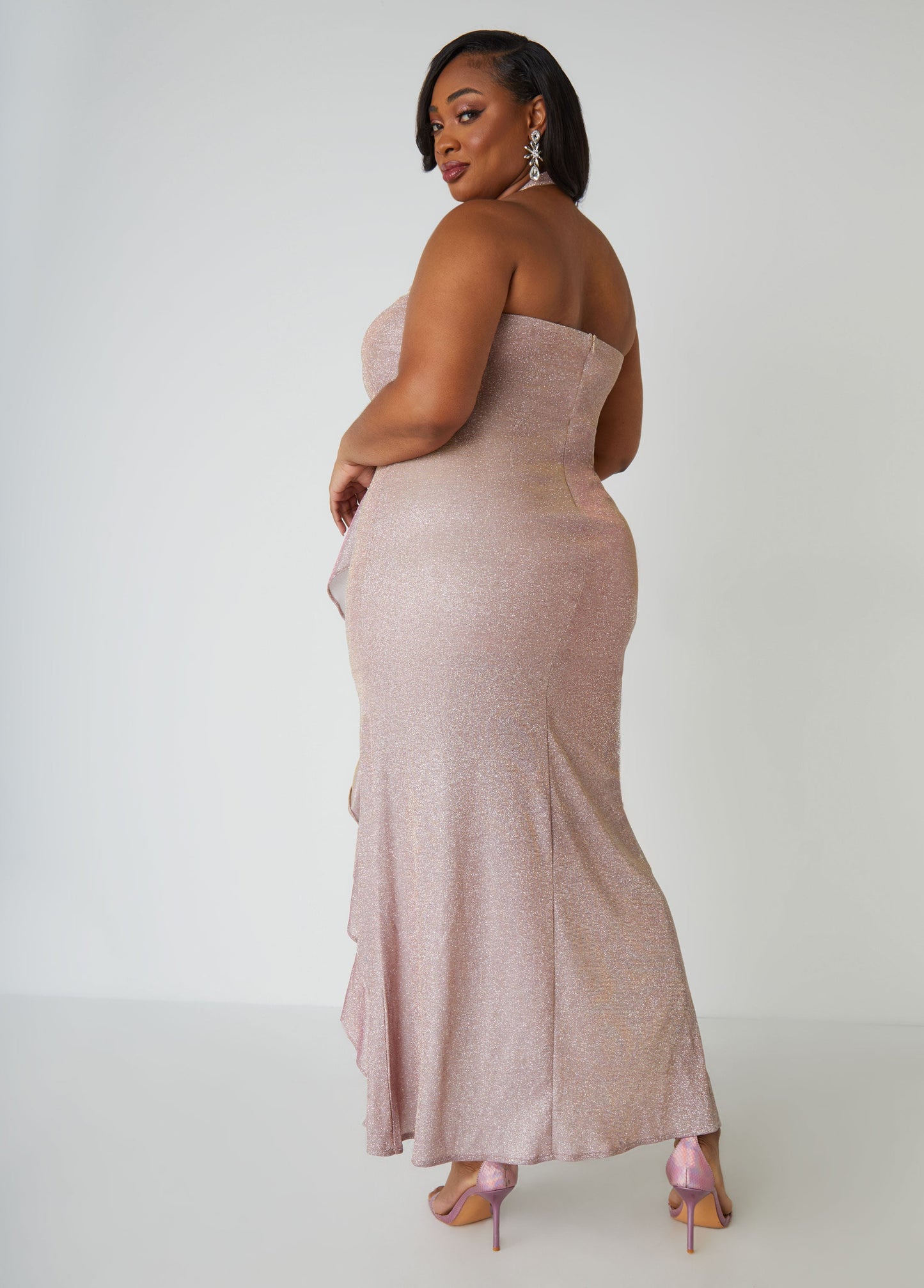 Ashley Stewart Plus Size Metallic Bridesmaid Gown Plus Size Bridal Fashion Champagne