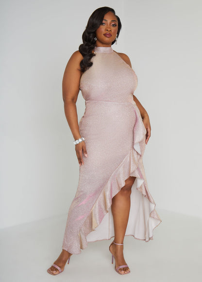 Ashley Stewart Plus Size Metallic Bridesmaid Gown Plus Size Bridal Fashion Champagne