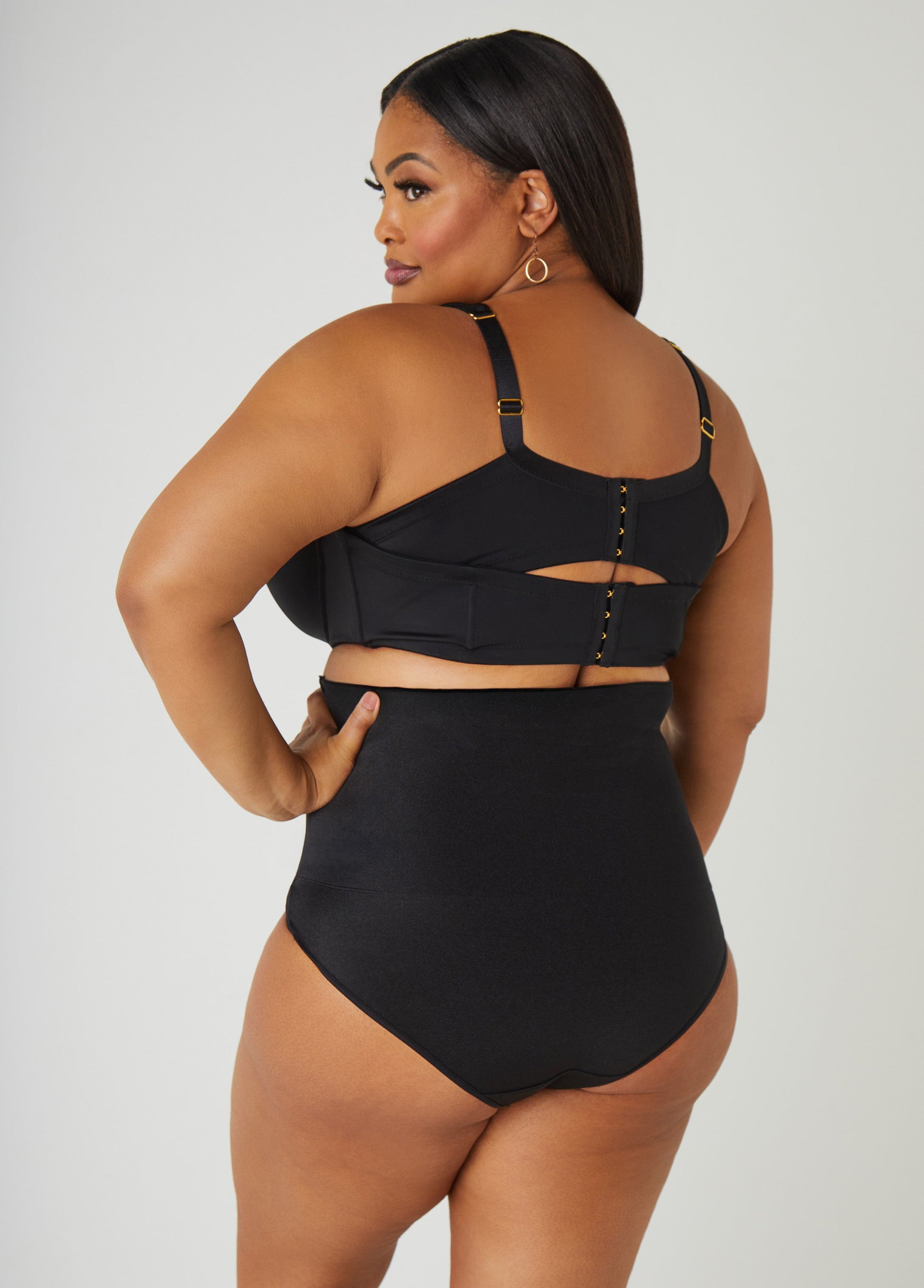 Ashley Stewart Lace Trim Full Coverage Butterfly Bra Black