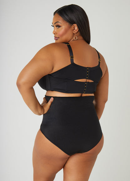 Ashley Stewart Lace Trim Full Coverage Butterfly Bra Black