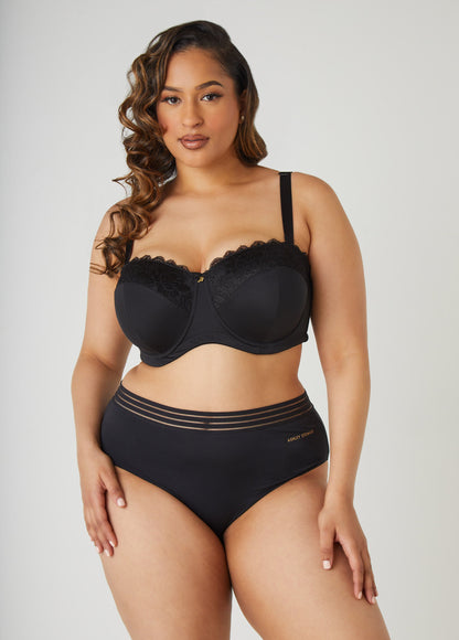 Ashley Stewart Six Way Convertible Lace Butterfly Bra Black
