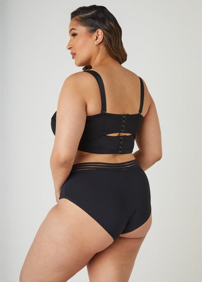 Ashley Stewart Six Way Convertible Lace Butterfly Bra Black
