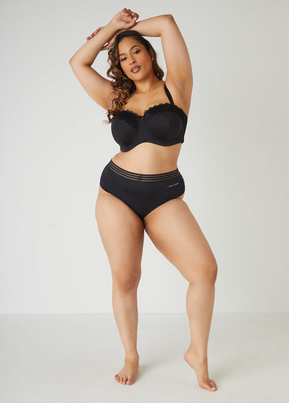 Ashley Stewart Six Way Convertible Lace Butterfly Bra Black