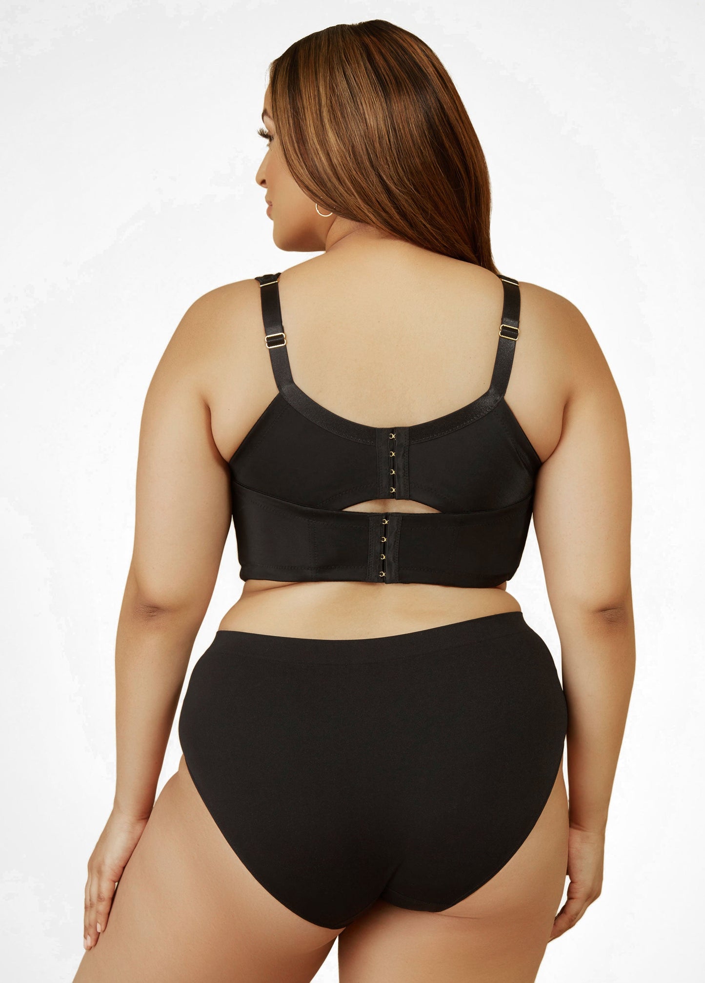 Ashley Stewart Smoothing Plunge Butterfly Bra Black