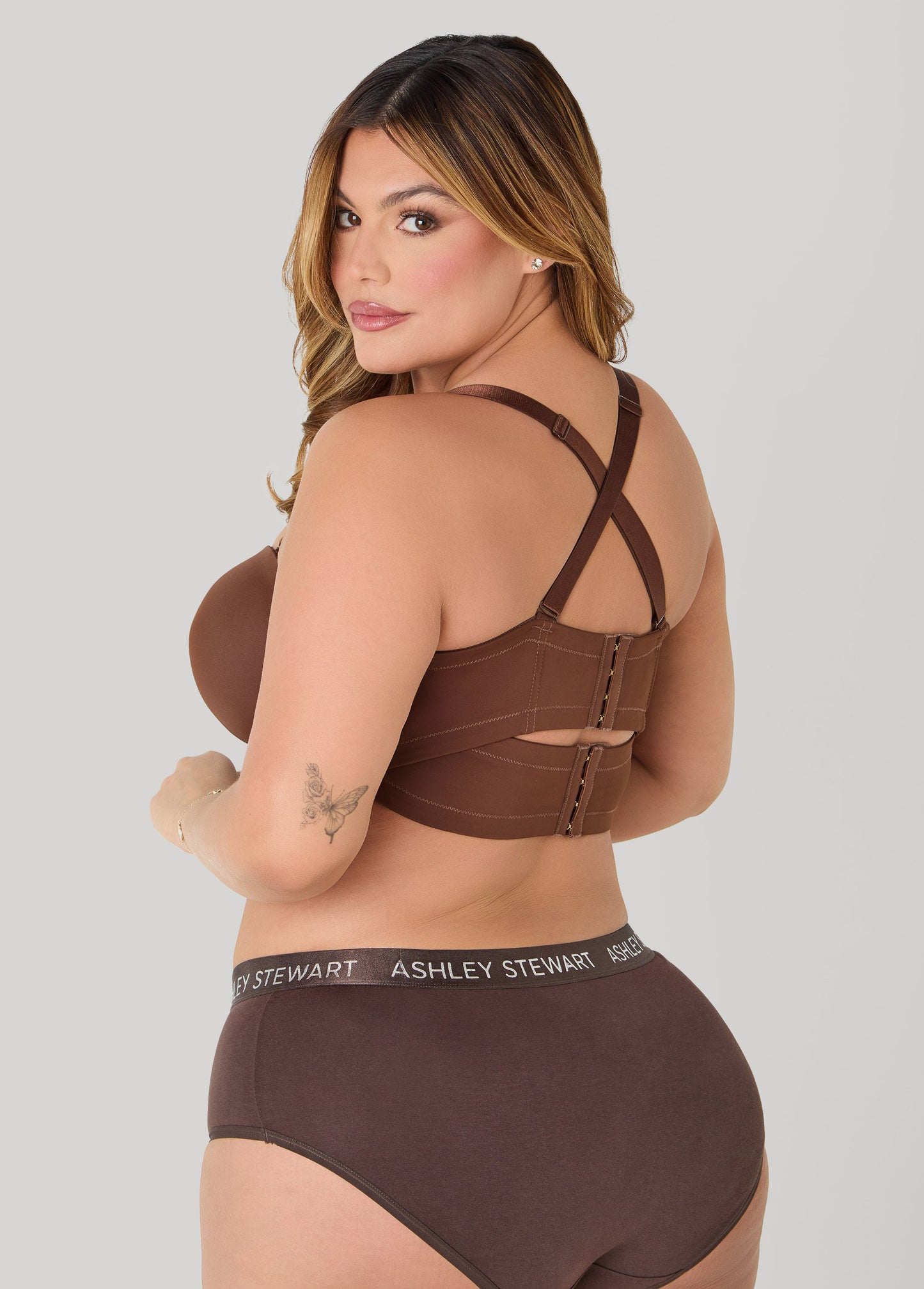 Ashley Stewart 6 Way Convertible Butterfly Bra Potting Soil