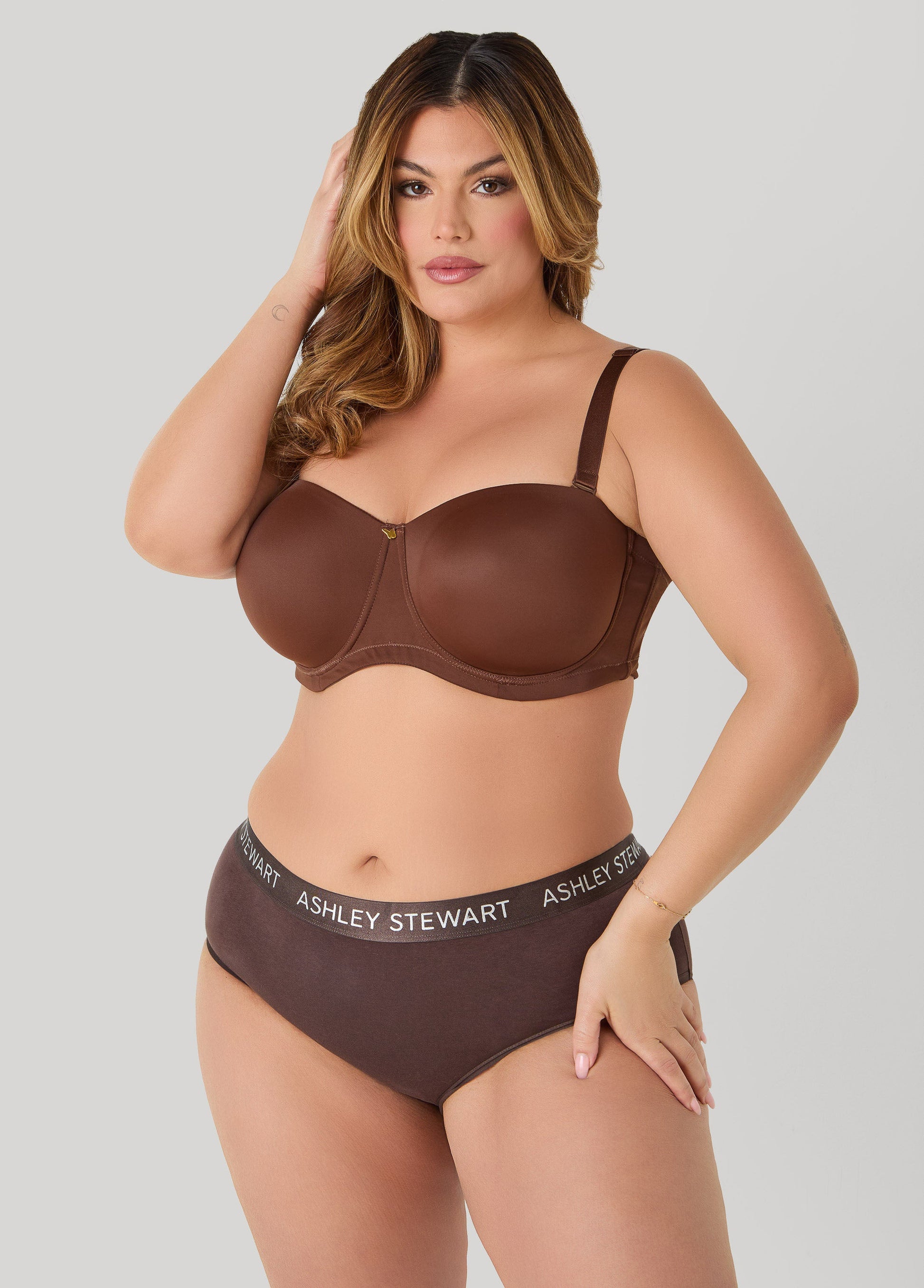 Ashley Stewart 6 Way Convertible Butterfly Bra Potting Soil
