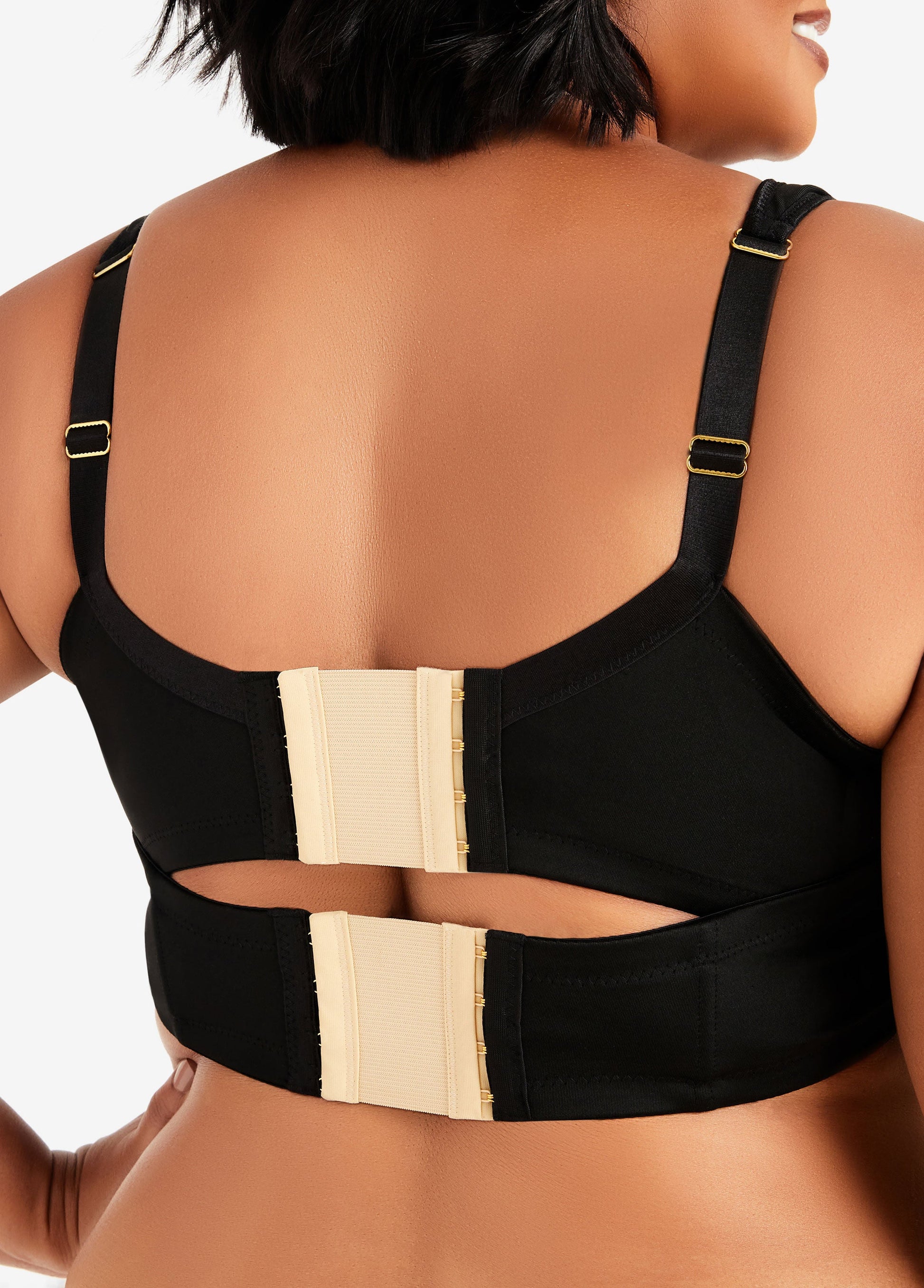 Ashley Stewart Plus Size Bra Extender Four Hooks Plus Size Underwire Bra Black Combo