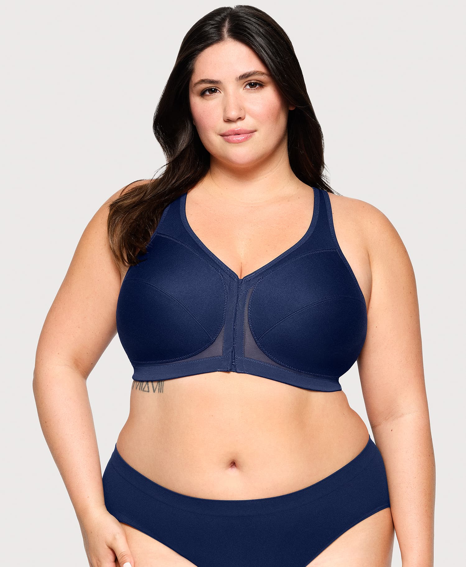 Ashley Stewart MagicLift Front-Closure Posture Back Bra Blue