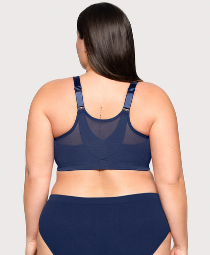 Ashley Stewart MagicLift Front-Closure Posture Back Bra Blue