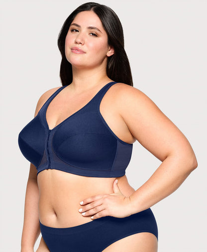 Ashley Stewart MagicLift Front-Closure Posture Back Bra Blue