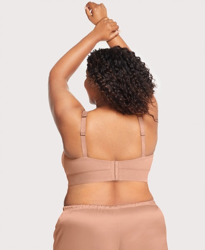 Ashley Stewart Bramour Lexington Lace Plunge Bralette Cappuccino