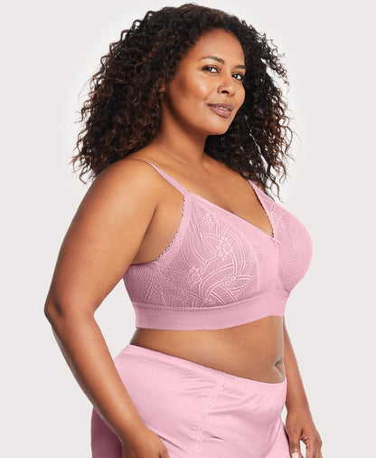 Ashley Stewart Bramour Gramercy Triangle Lace Bralette Mauve