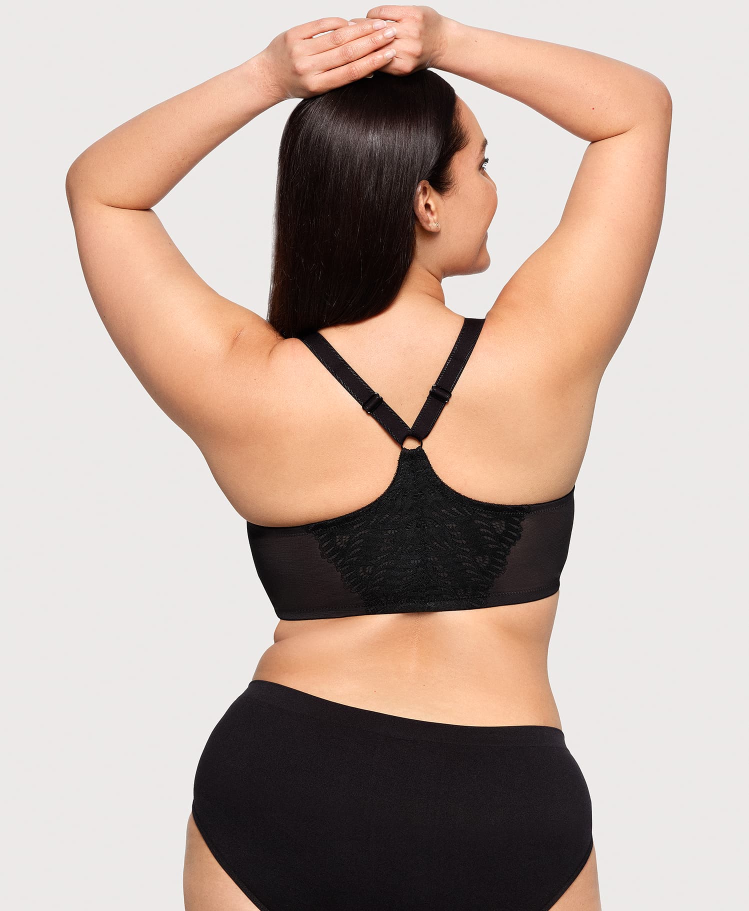 Ashley Stewart WonderWire® Front Hook T Back Bra Black