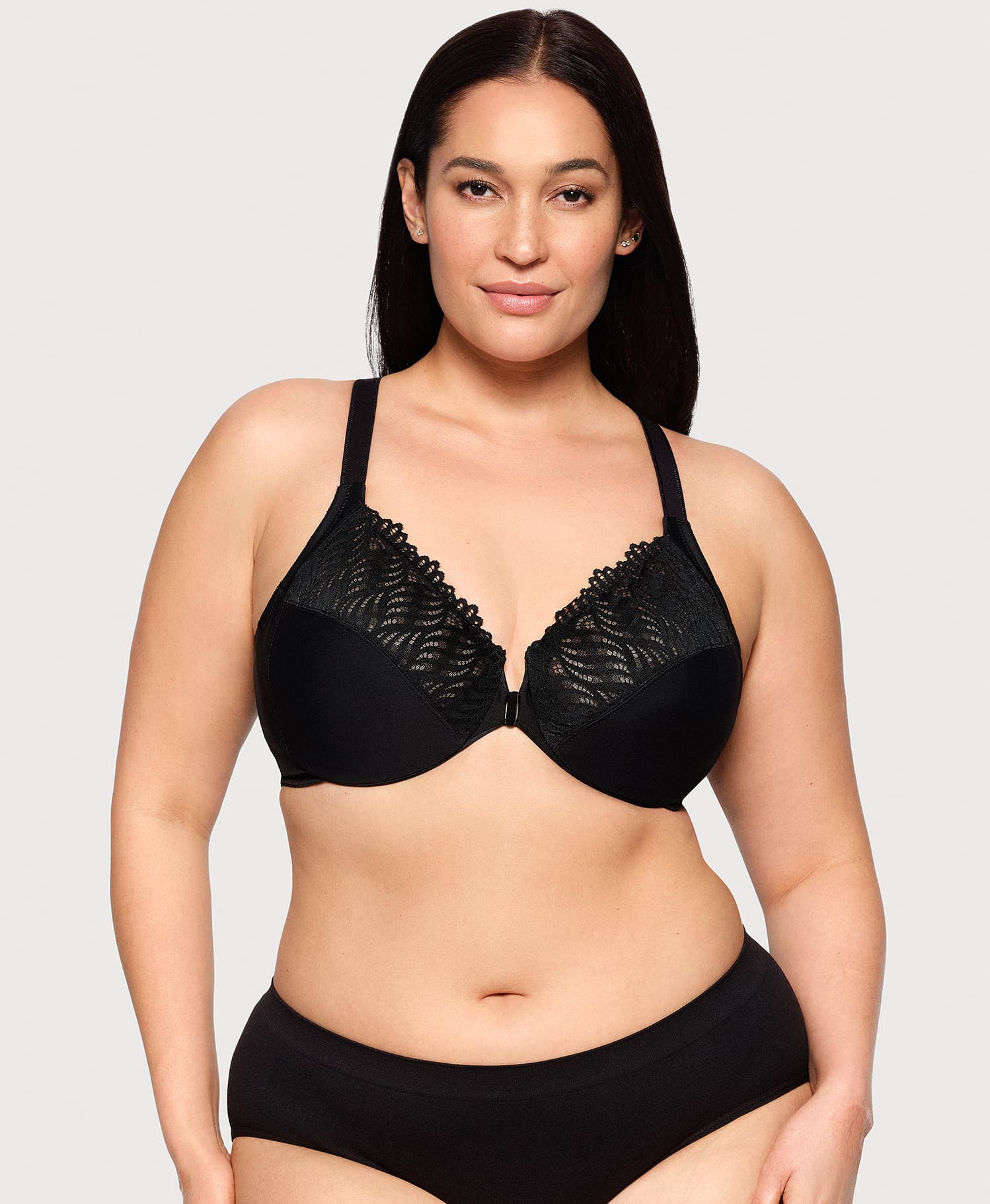 Ashley Stewart WonderWire® Front Hook T Back Bra Black