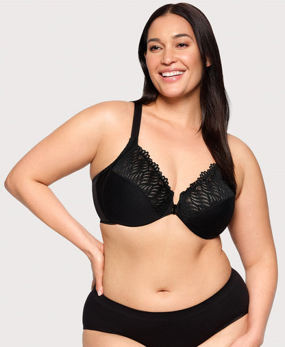 Ashley Stewart WonderWire® Front Hook T Back Bra Black