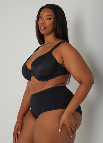 Ashley Stewart Micro Underwire T Shirt Bra Black