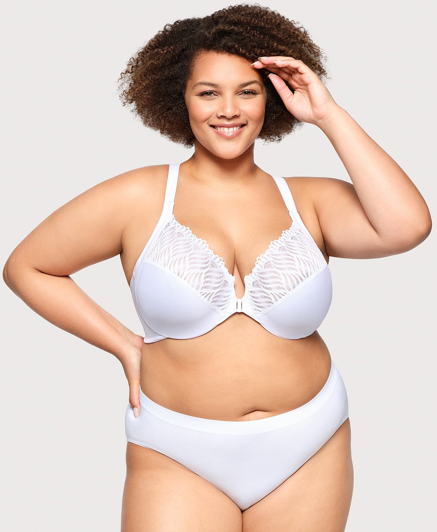 Ashley Stewart WonderWire® T Back Front Hook Bra White