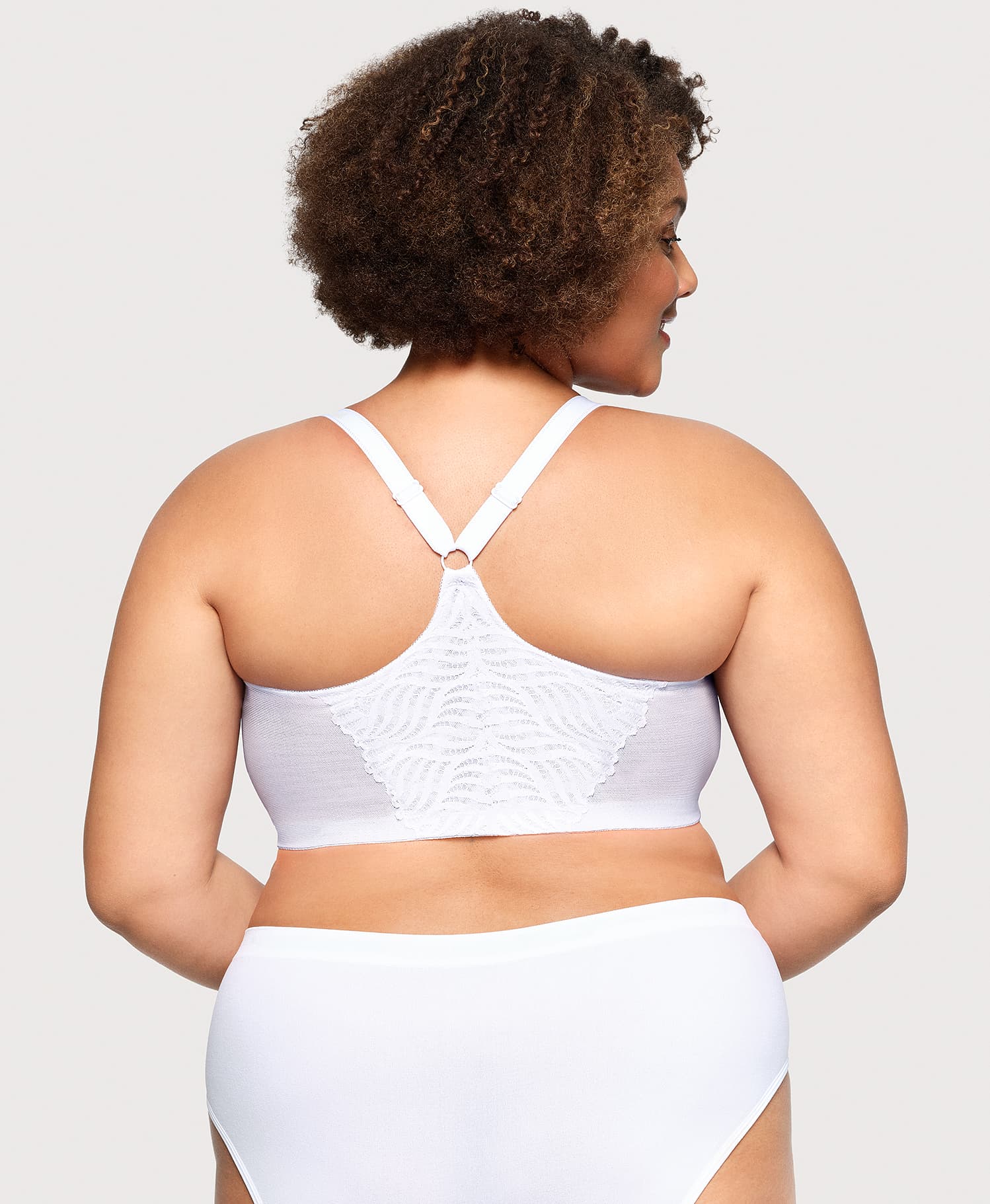 Ashley Stewart WonderWire® T Back Front Hook Bra White
