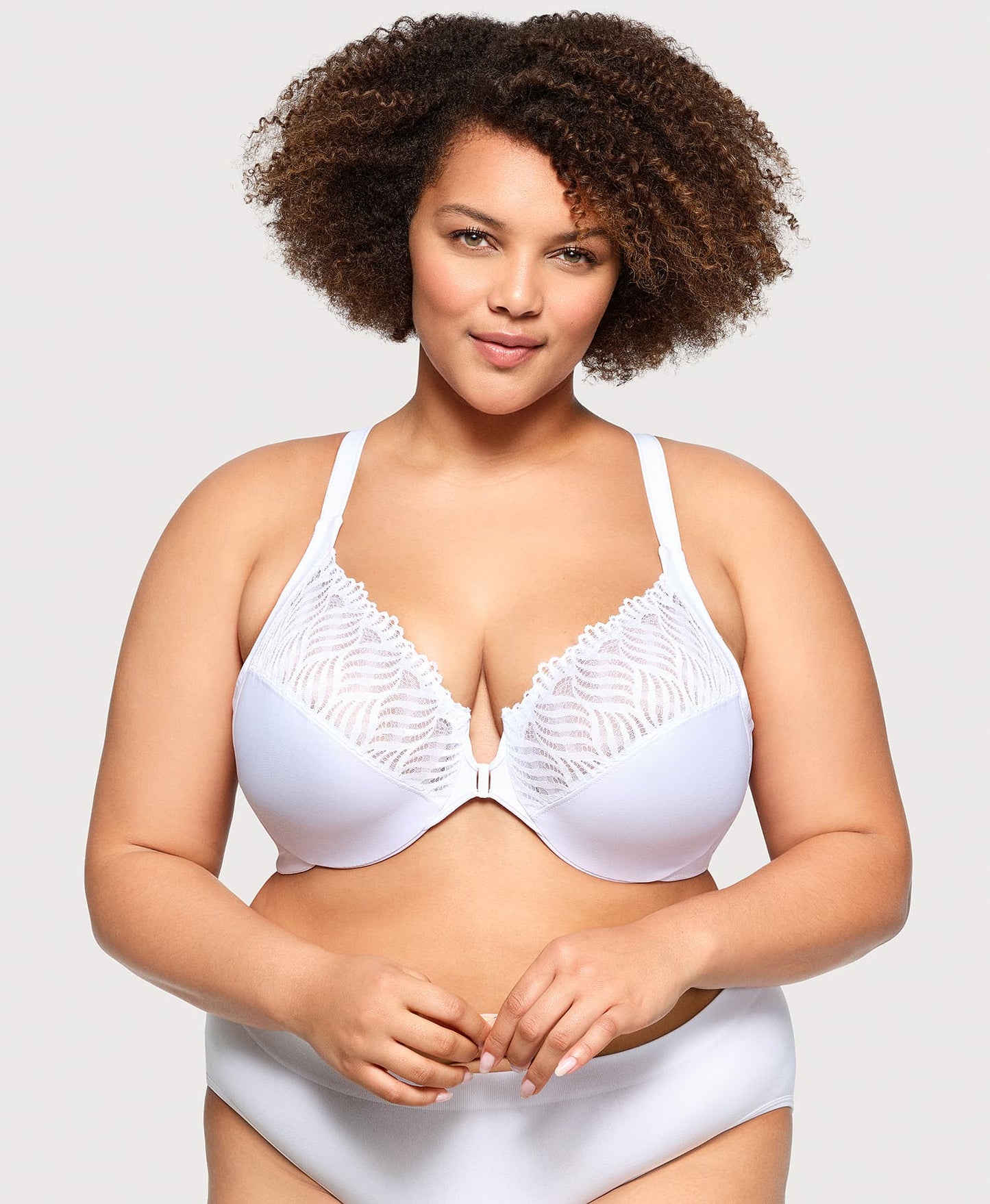 Ashley Stewart WonderWire® T Back Front Hook Bra White