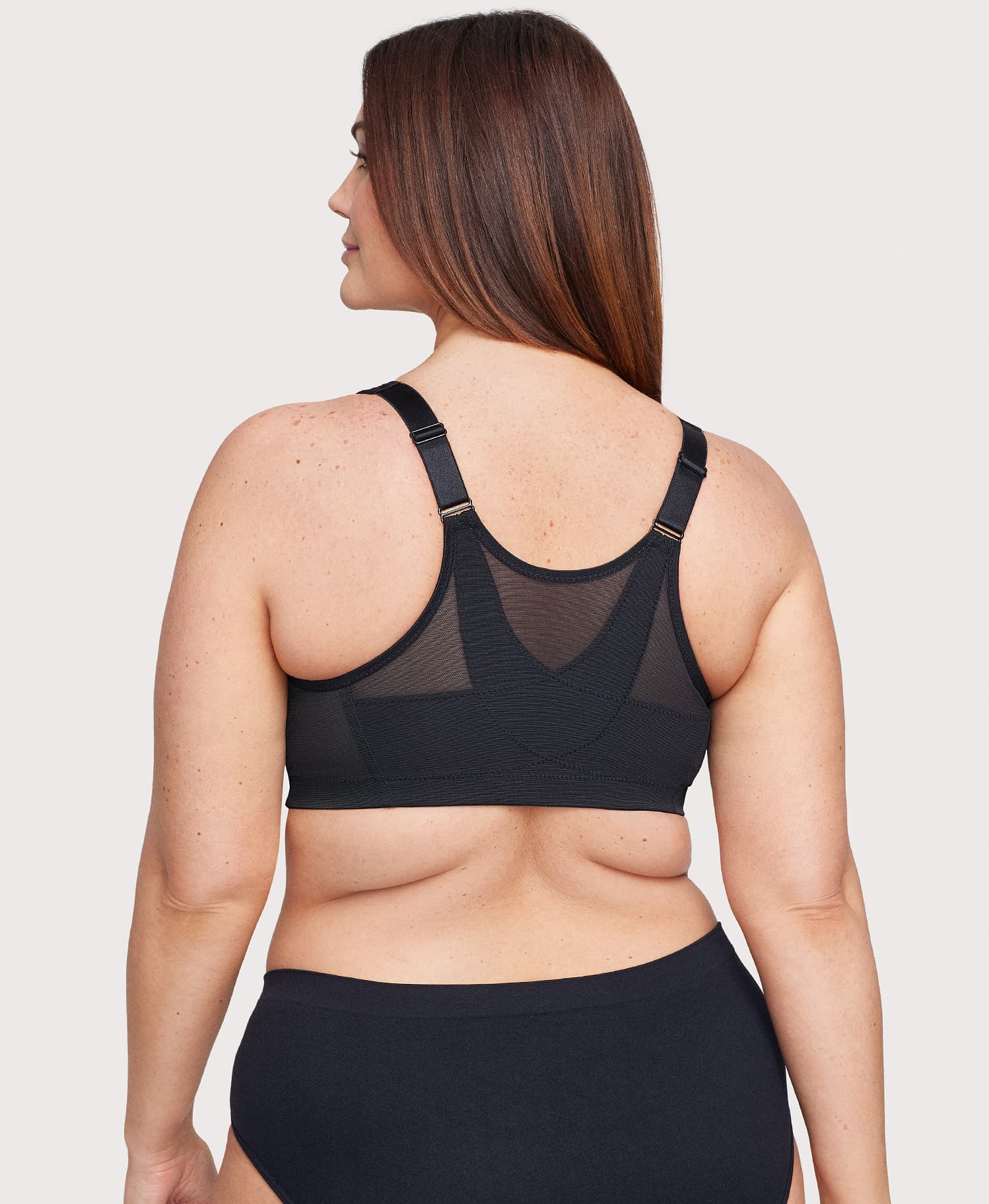 Ashley Stewart MagicLift Front-Closure Posture Back Bra Black