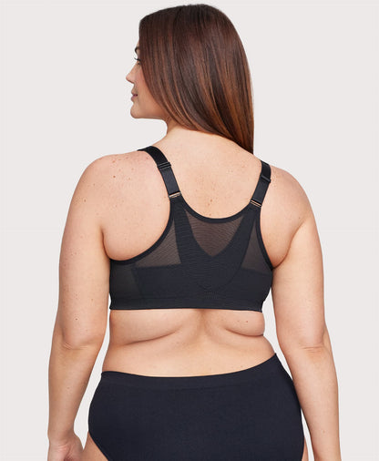 Ashley Stewart MagicLift Front-Closure Posture Back Bra Black