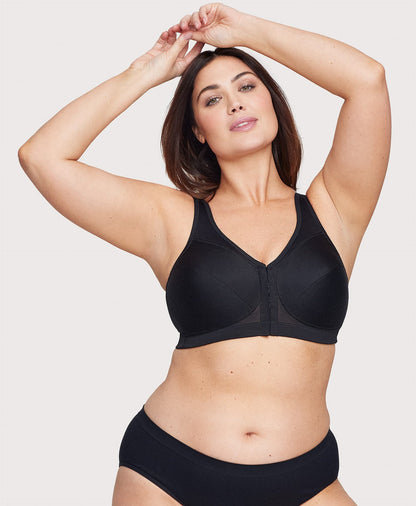 Ashley Stewart MagicLift Front-Closure Posture Back Bra Black