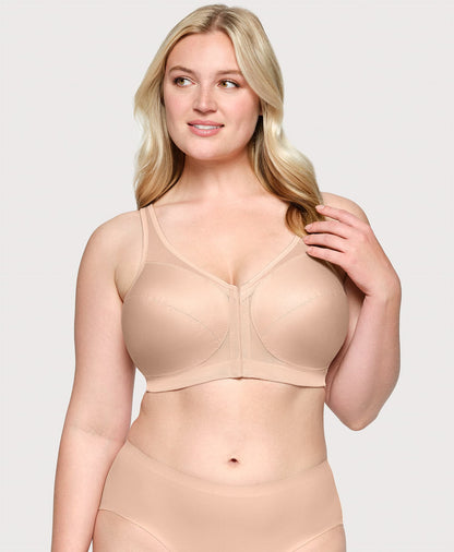 Ashley Stewart MagicLift Front-Closure Posture Back Bra Cafe