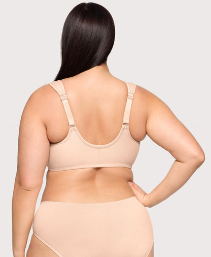 Ashley Stewart Front-Closure Cotton WonderWire Bra Cafe