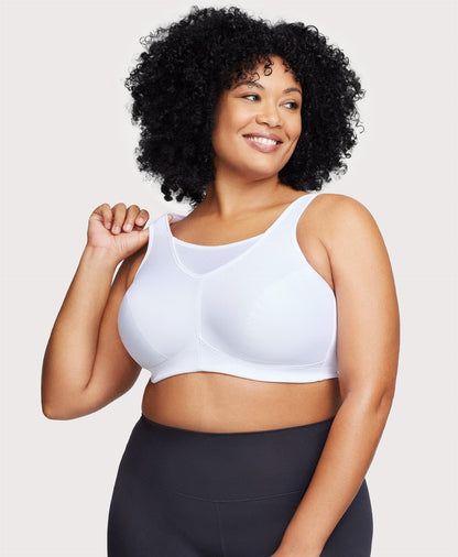 Ashley Stewart No-Bounce Camisole Sports Bra White