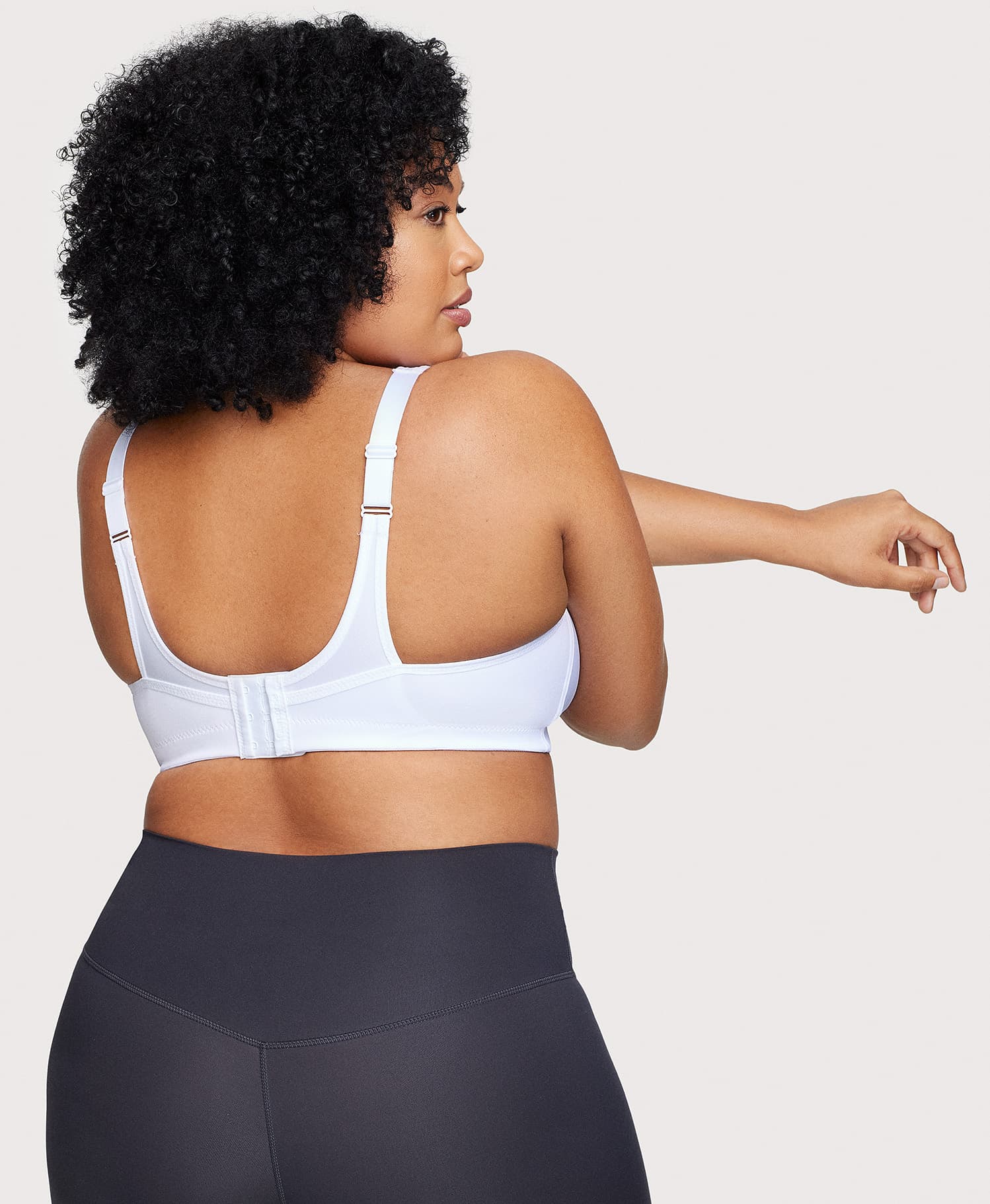 Ashley Stewart No-Bounce Camisole Sports Bra White