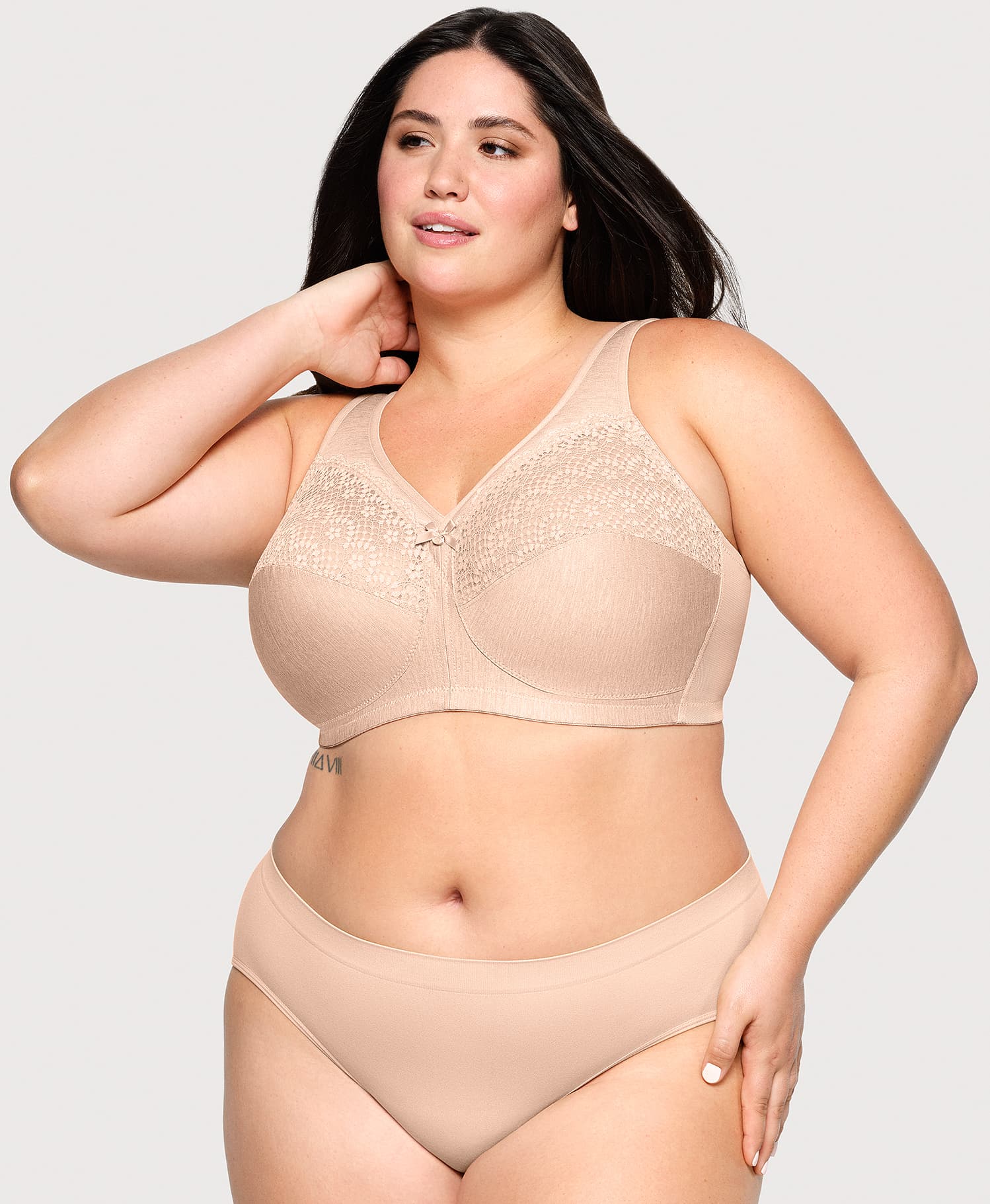 Ashley Stewart MagicLift Moisture Control Bra Cafe Heather