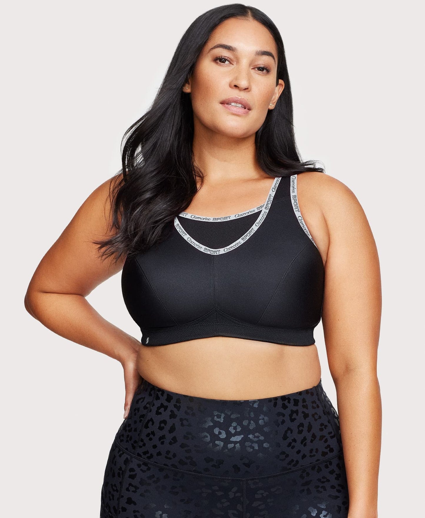 Ashley Stewart No-Bounce Camisole Sports Bra Black