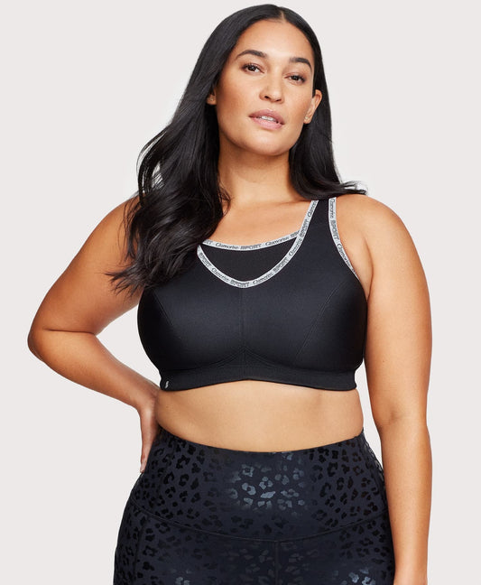 Ashley Stewart No-Bounce Camisole Sports Bra Black