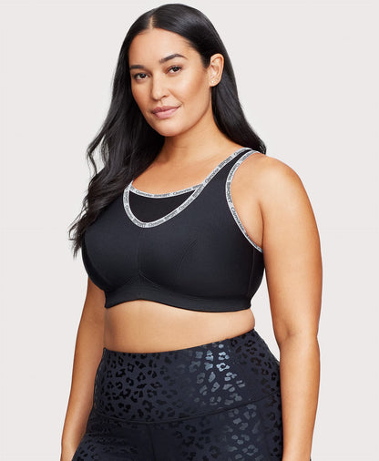 Ashley Stewart No-Bounce Camisole Sports Bra Black