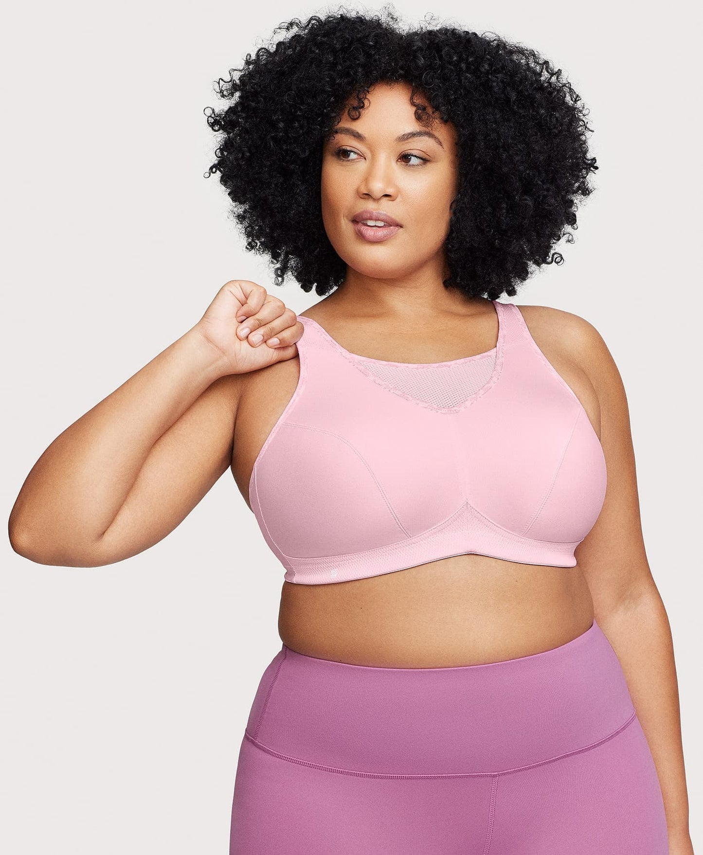 Ashley Stewart No-Bounce Camisole Sports Bra Parfait Pink