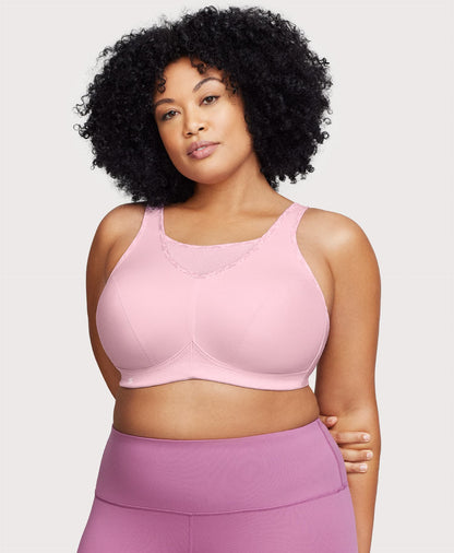 Ashley Stewart No-Bounce Camisole Sports Bra Parfait Pink