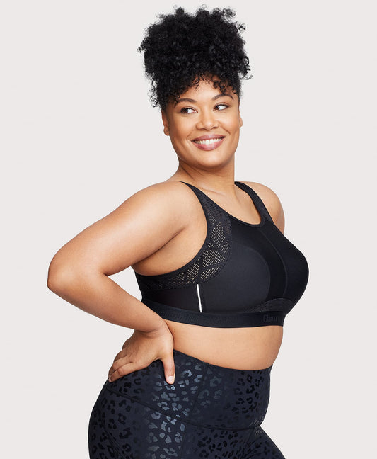 Ashley Stewart No-Sweat Mesh Sports Bra Black