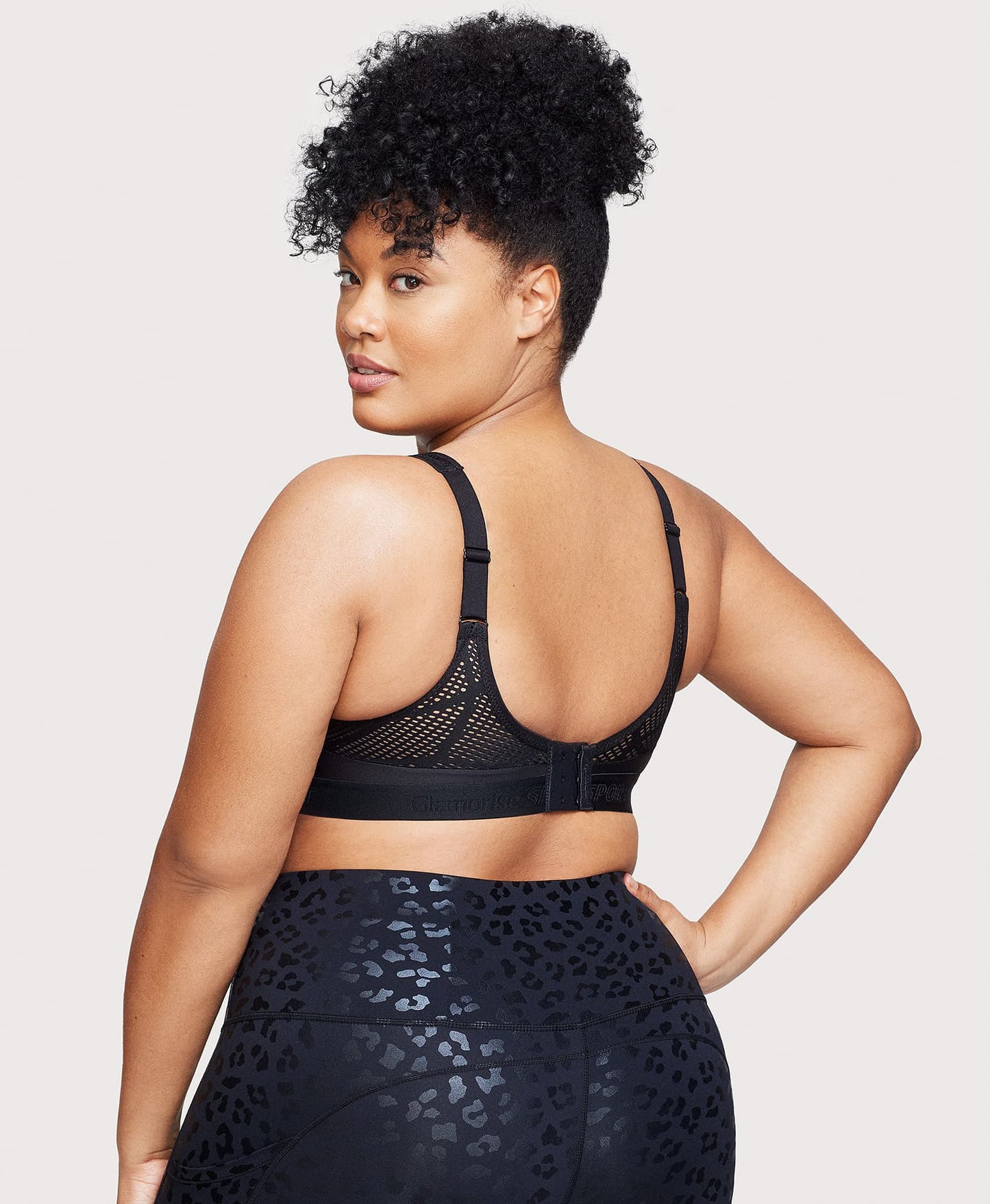 Ashley Stewart No-Sweat Mesh Sports Bra Black