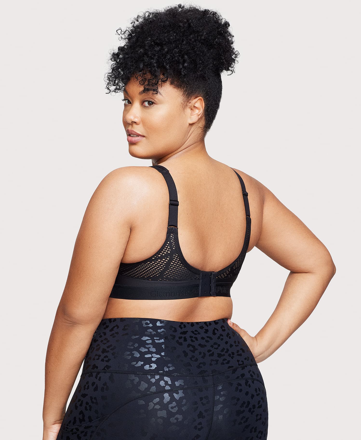 Ashley Stewart No-Sweat Mesh Sports Bra Black