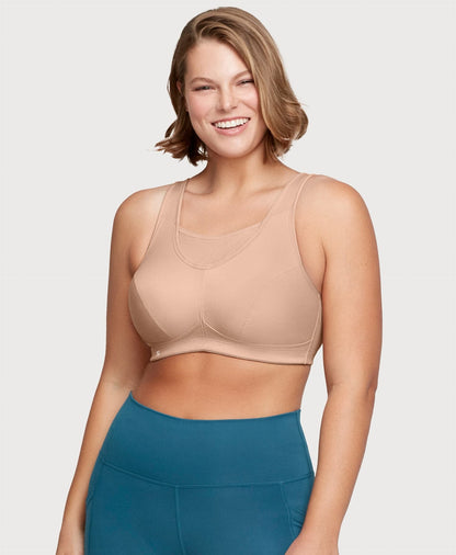 Ashley Stewart No-Bounce Camisole Sports Bra Cafe