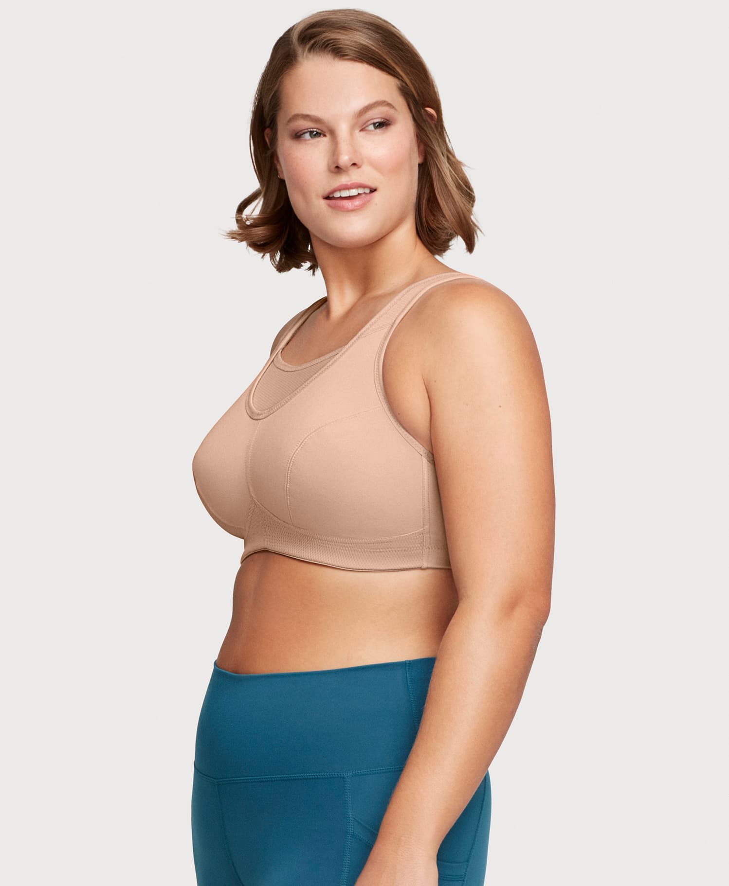 Ashley Stewart No-Bounce Camisole Sports Bra Cafe